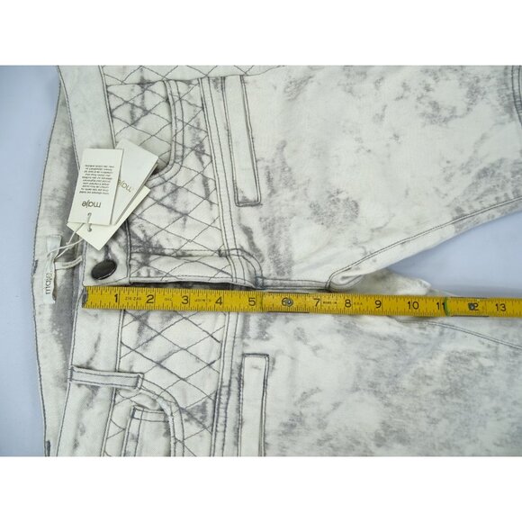 Maje Downtown Denim Skinny Jeans Quilted Pattern Zip Ankle Slim Size 38 (US M) - Picture 8 of 9